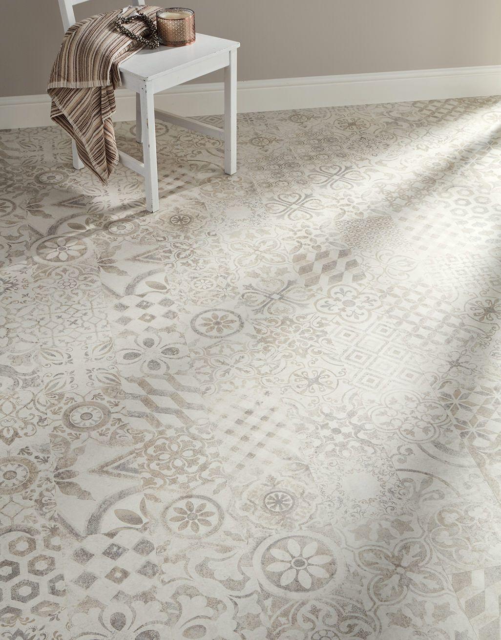 Baelea Victorian Aqua Light Grey 8mm Tile Effect Laminate Flooring