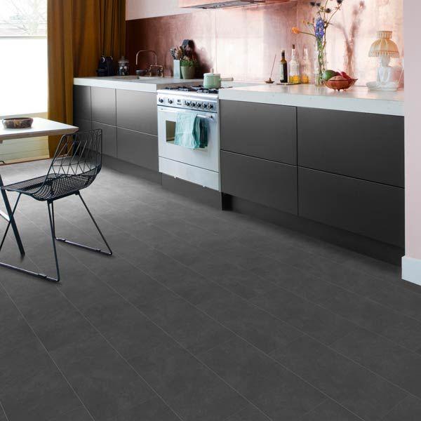 Baelea Aqua Rigid Core Warm Grey Stone Click Tile Effect Engineered Vinyl Floor