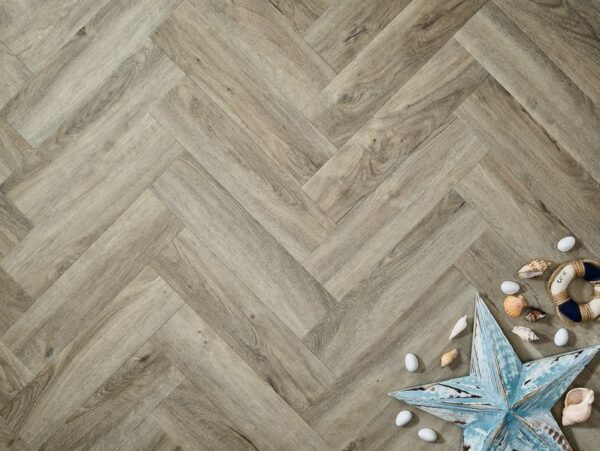 Elements Inspirations Registered Embossed Dryback Herringbone Luxury Vinyl Tile - Dove Oak