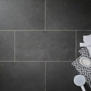 Textures Registered Embossed Dryback Stone Luxury Vinyl Tile - Dark Slate