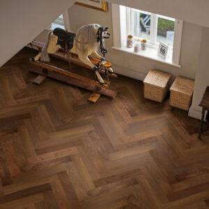 Elka 14mm real wood engineered herringbone dark smoked oak ELKA14HBDSOAK