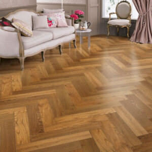Elka 14mm real wood engineered herringbone honey smoked oak ELKA14HBHSOAK