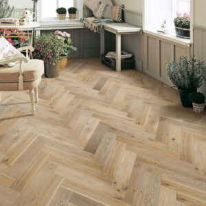 Elka 14mm real wood engineered herringbone whitewashed oak ELKA14HBWWOAK